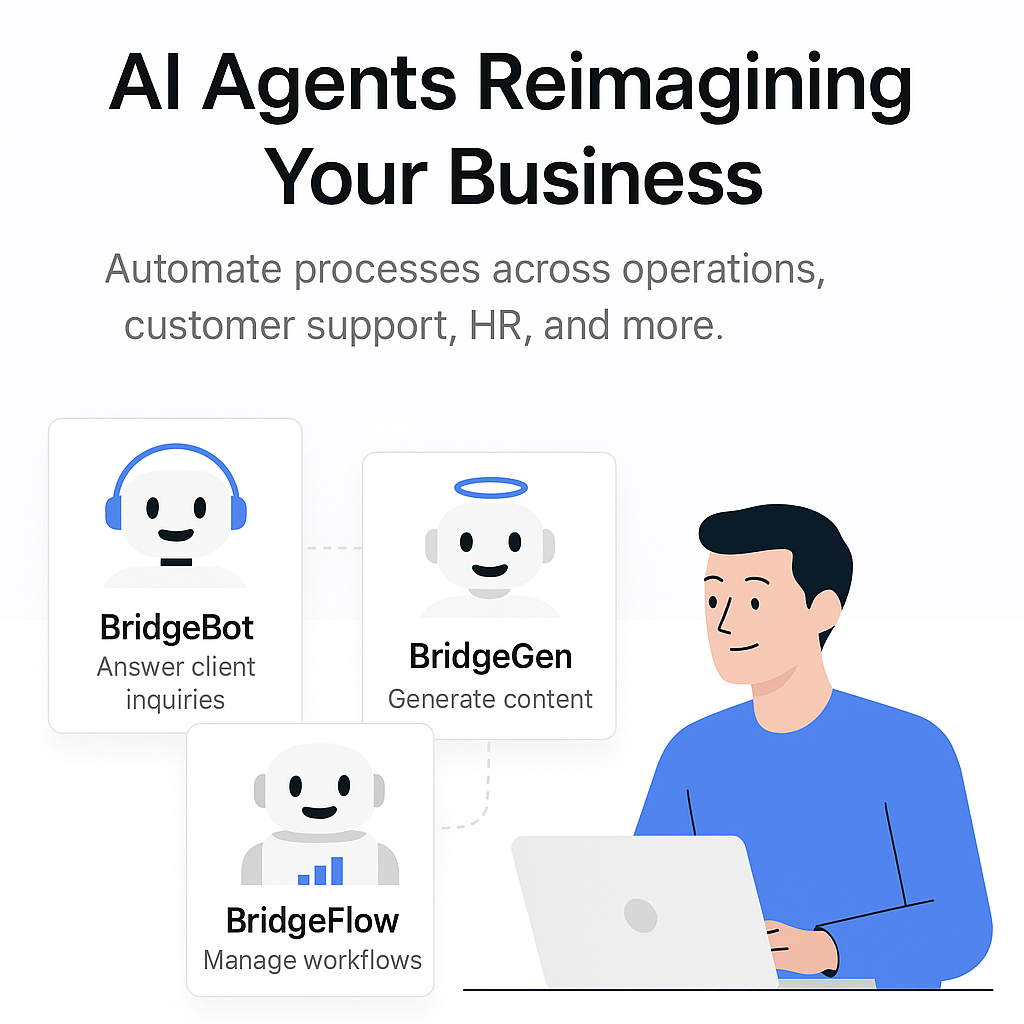 An AI agent chatbot interface on a laptop screen
